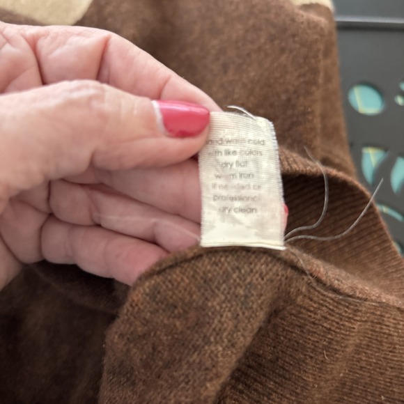 27 Miles Malibu Revolve Blakely Sweater Charcoal Camel Spice 100% Cashmere - Picture 12 of 12